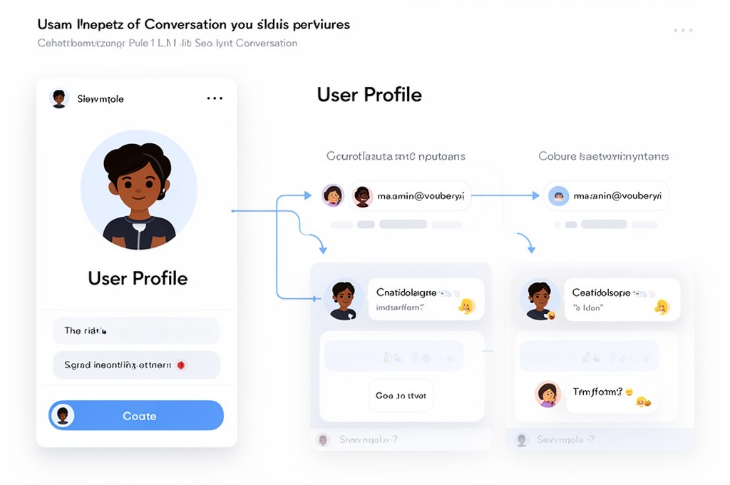 Illustration of an LLM creating a user profile based on conversation data