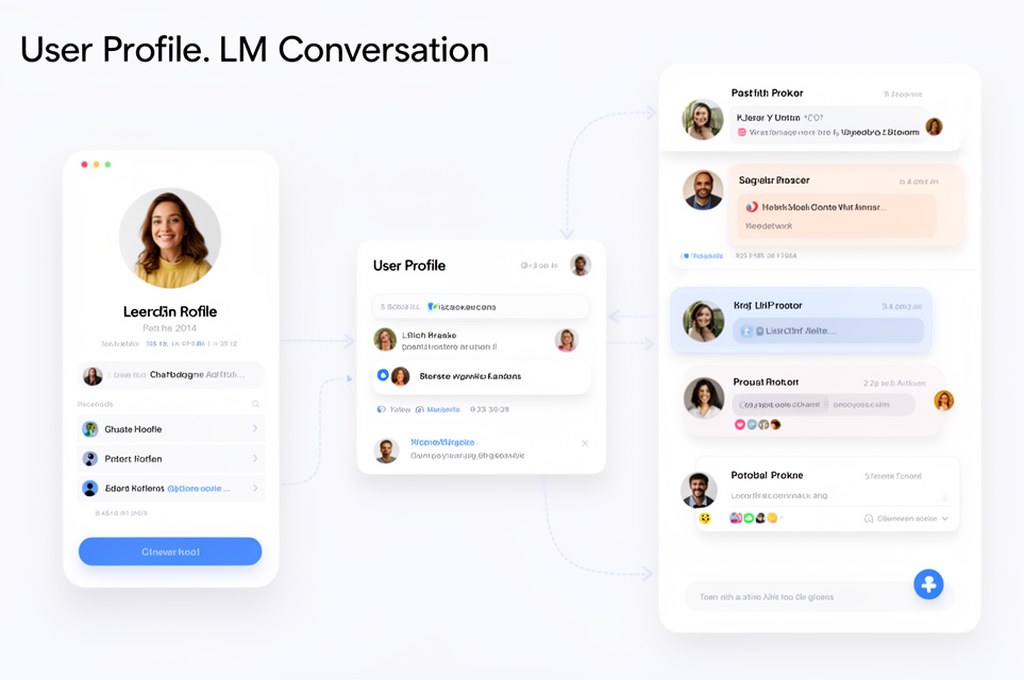 Illustration of an LLM creating a user profile based on conversation data