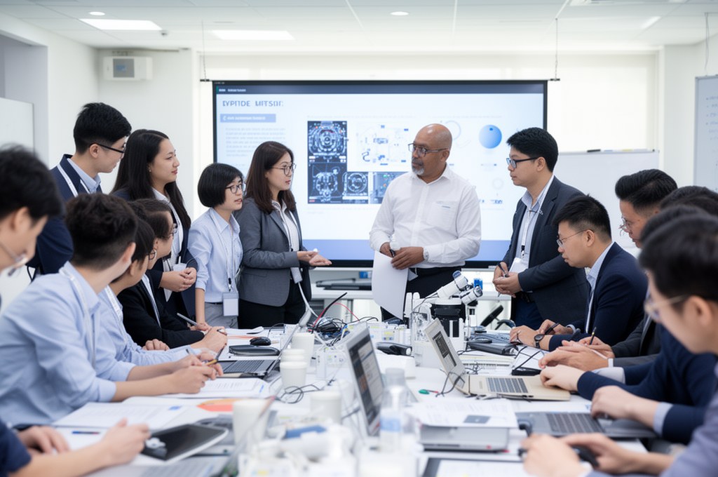 Futuristic AI system in healthcare environment