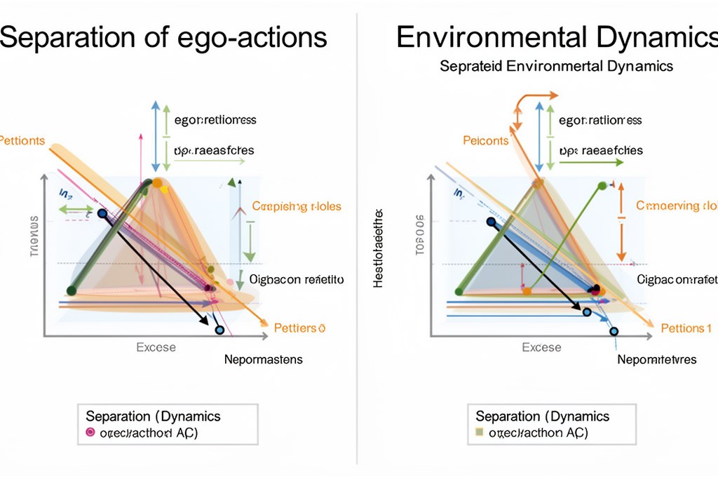 Diagram illustrating the separation of ego-actions and environmental dynamics