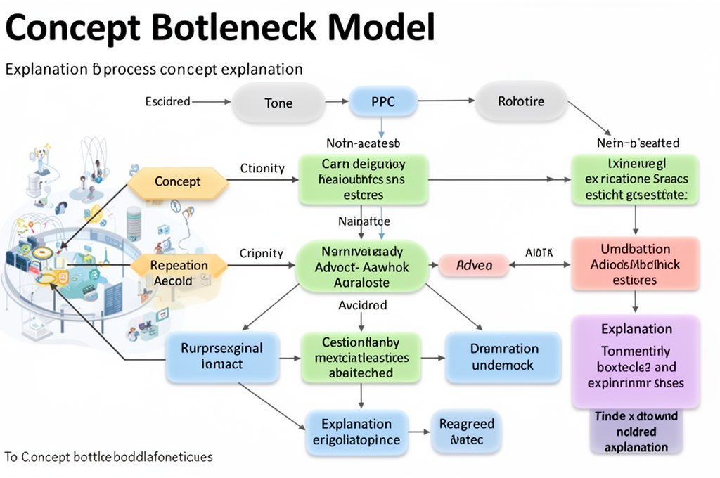 Concept bottleneck model illustrating the explanation process