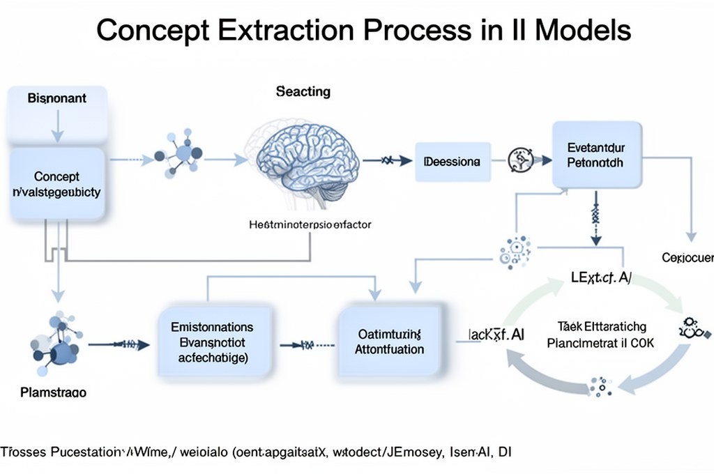 Diagram showing concept extraction process in AI models