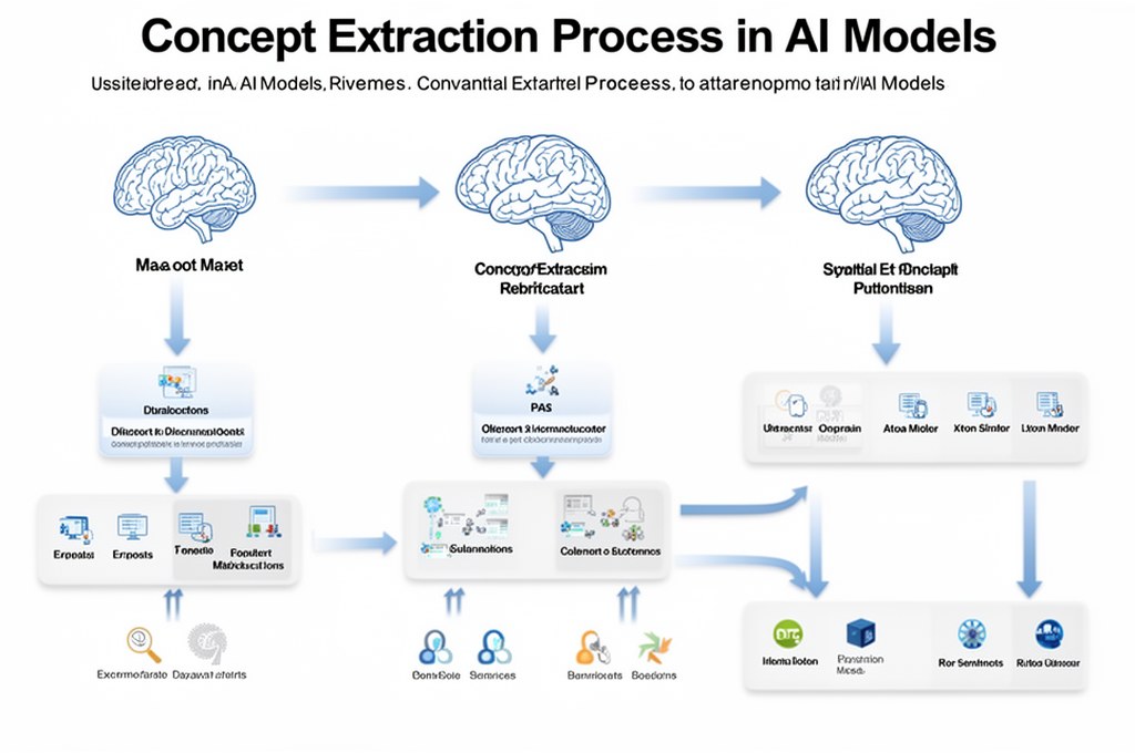 Diagram showing concept extraction process in AI models
