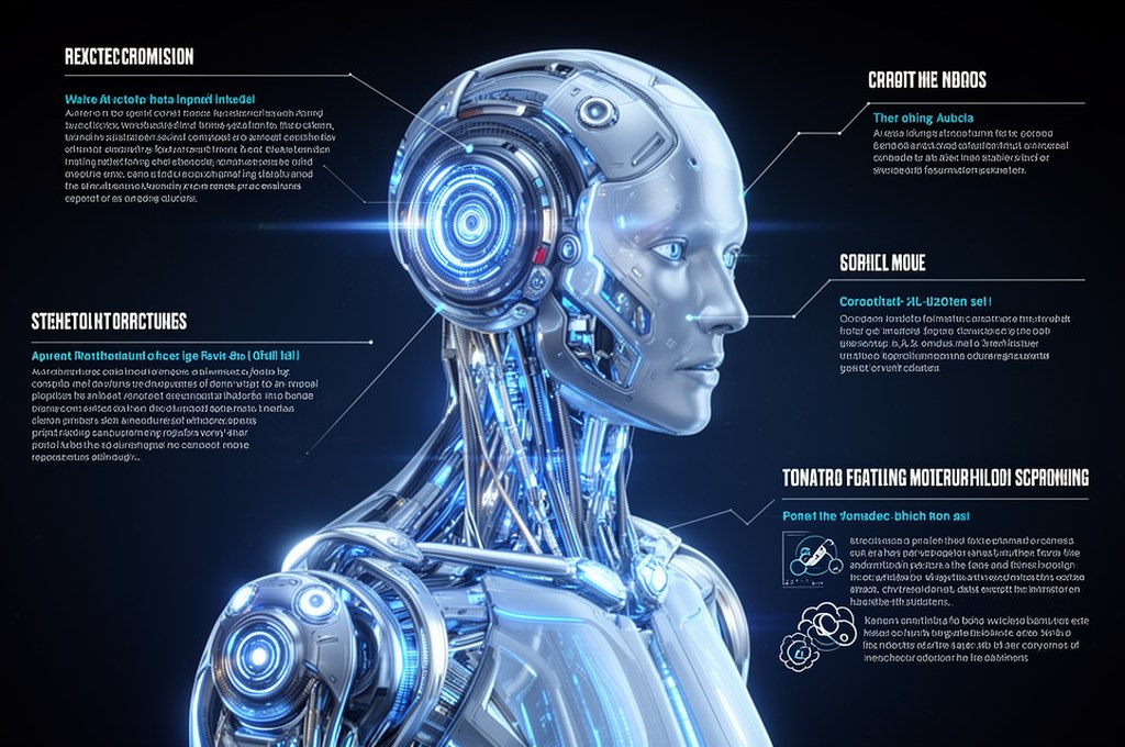 Futuristic AI model with concept annotations