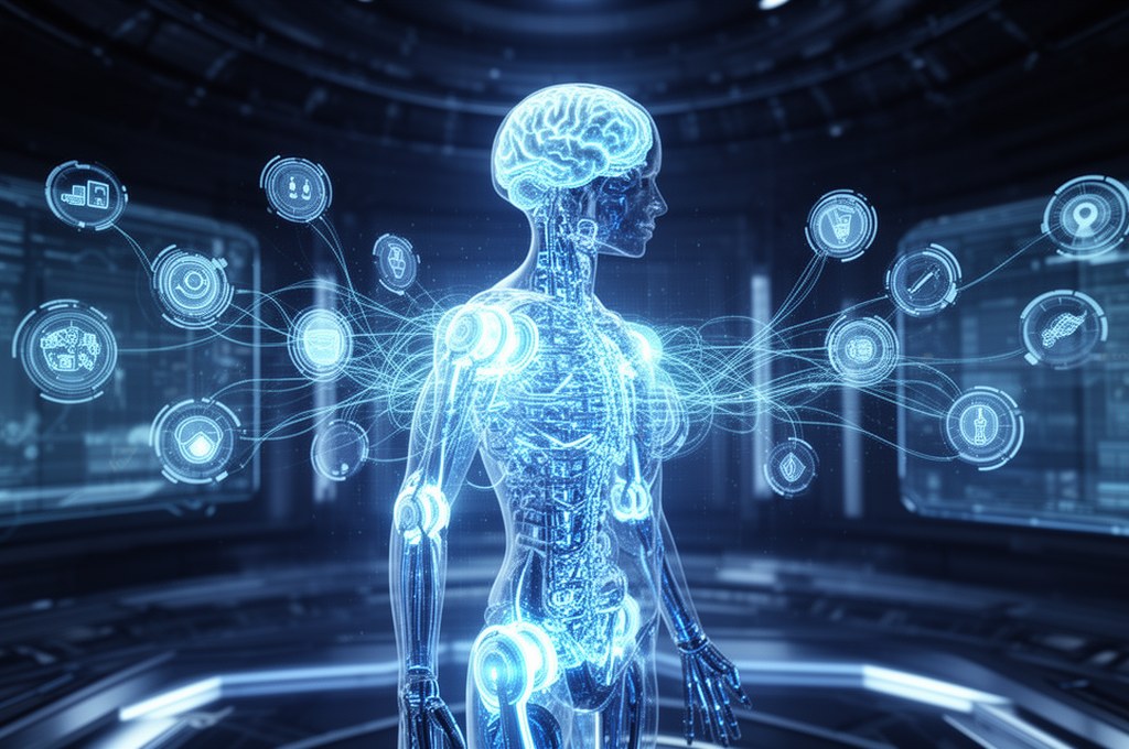 futuristic AI model using concept bottlenecks in a conceptual setting