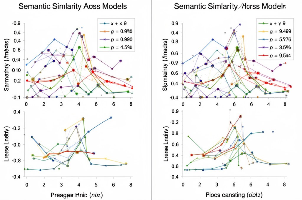 Comparison of semantic similarity across models