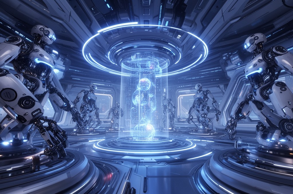 Futuristic robotic environment created with Cosmos Transfer