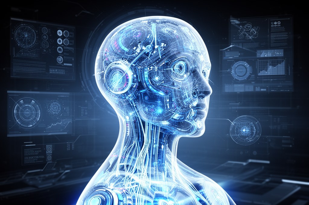 Futuristic AI model visualizing concepts in a cutting-edge and modern design.