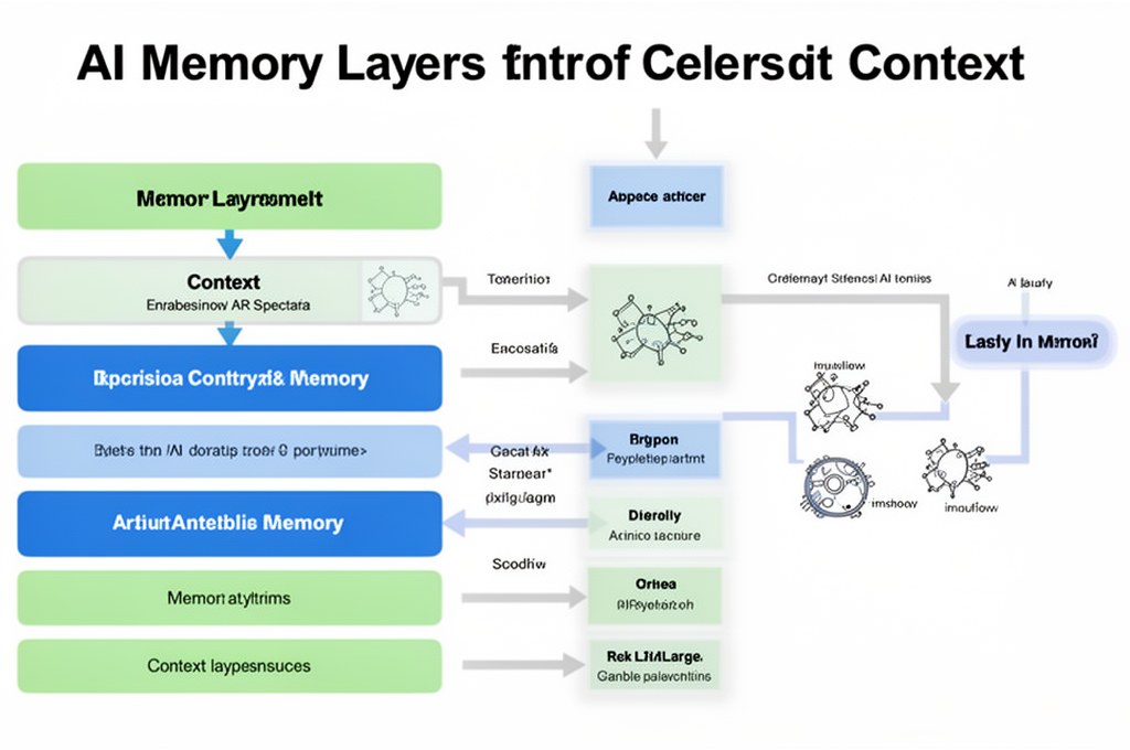 Diagram showing AI memory layers and context flow