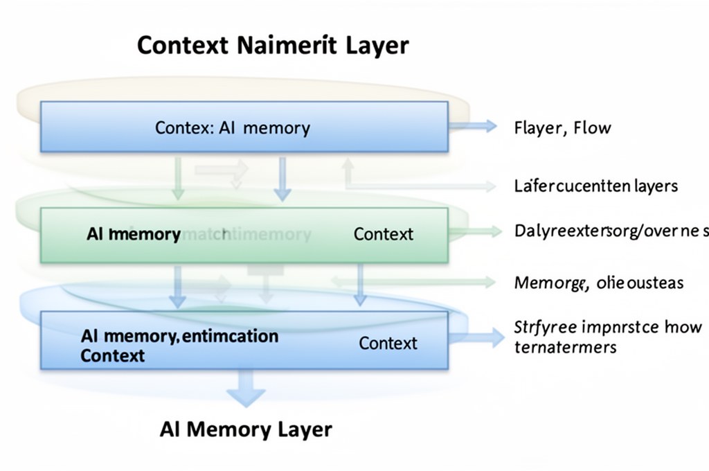 Diagram showing AI memory layers and context flow