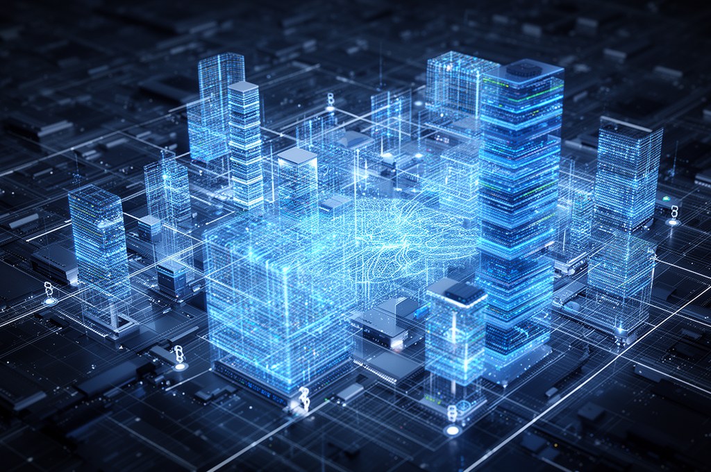 futuristic concept of data infrastructure for AI