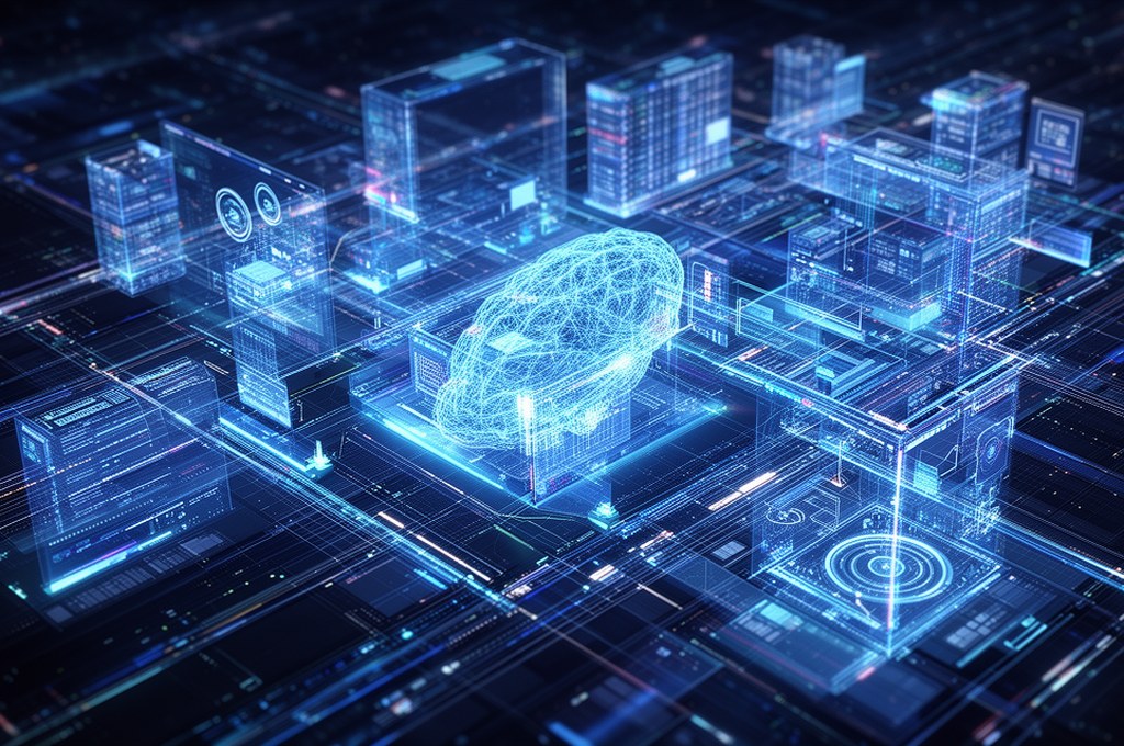 futuristic concept of data infrastructure for AI